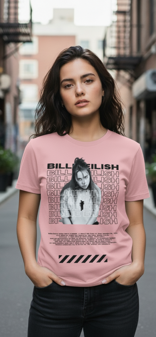 Casual Women Billie Eillish Printed Cotton T-shirt