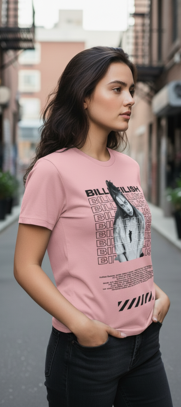 Casual Women Billie Eillish Printed Cotton T-shirt